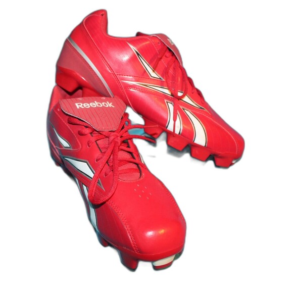 REEBOK Mens Size 12.5 Baseball Softball Cleats Play Dry Authentic Hardlink Red - Picture 1 of 9